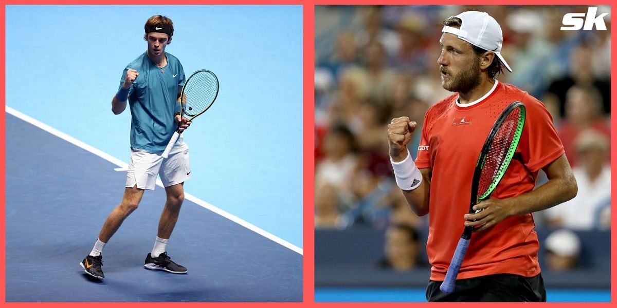 Andrey Rublev takes on Lucas Pouille in the quarterfinals of the Open 13