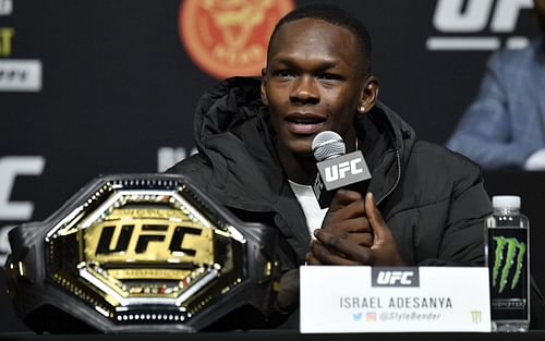 Israel Adesanya at the UFC 259 Press Conference