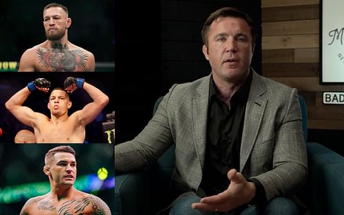 Conor McGregor (top), Nate Diaz (center), Dustin Poirier (bottom), and Chael Sonnen (right)