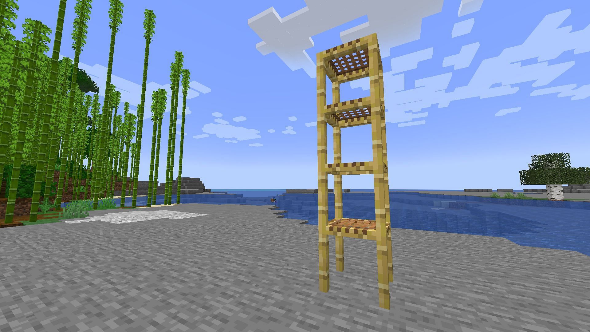 The upper blocks can also be placed from the ground itself (Image via Mojang)