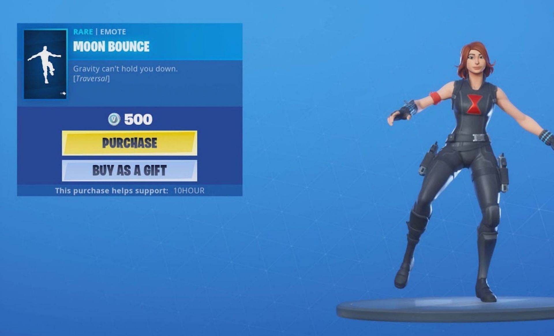 Moon Bounce was a rare emote that has returned (Image via Epic Games)
