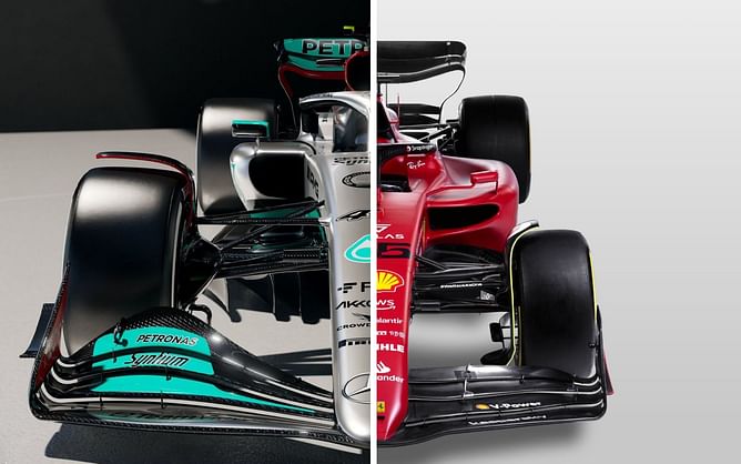 Mercedes vs. Ferrari: Side-by-side comparison of their F1 2022 season cars