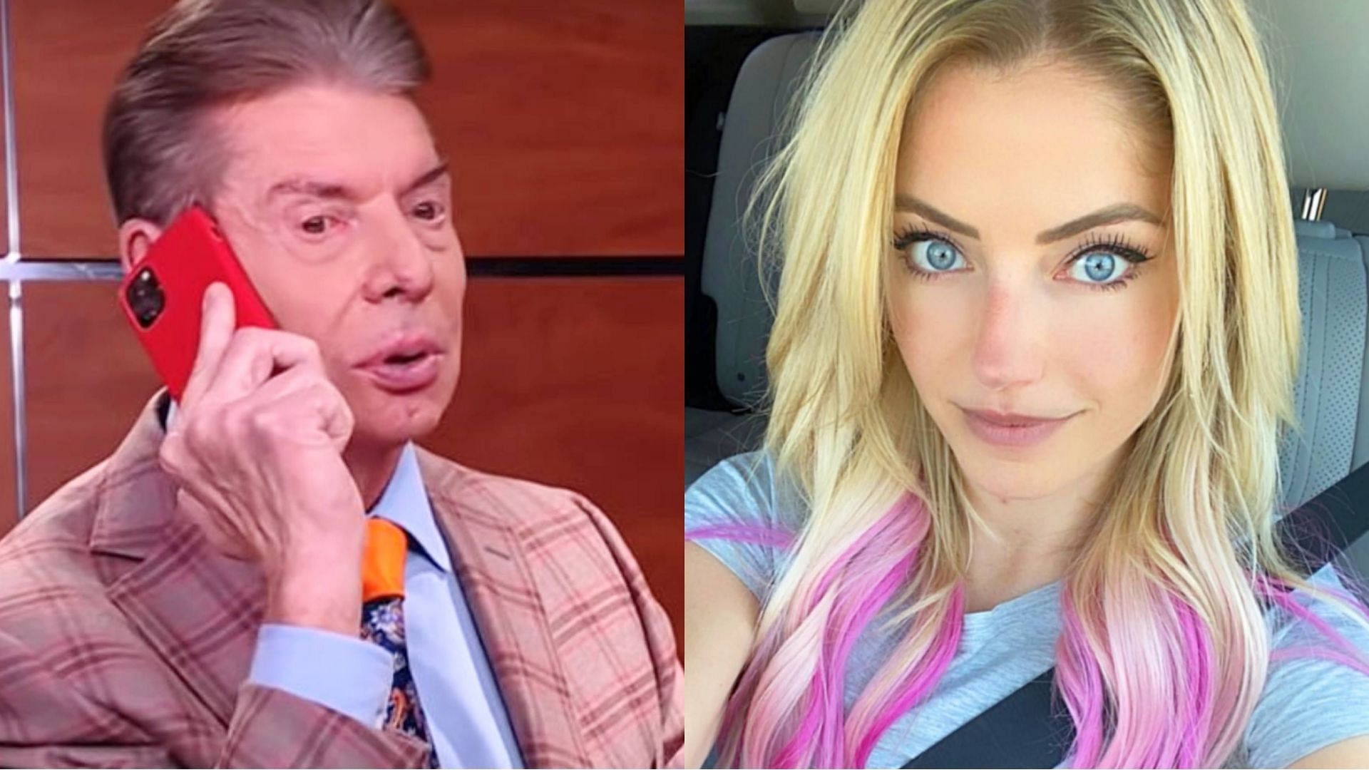 Vince McMahon (left) and Alexa Bliss (right)
