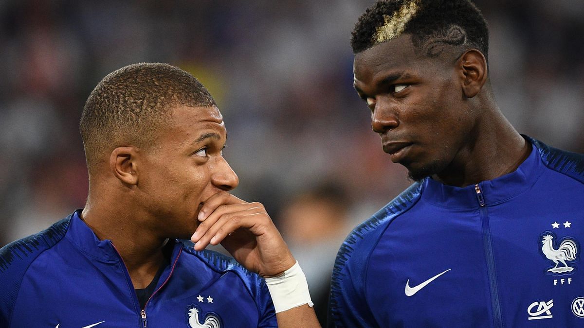 Paul Pogba and Kylian Mbappe are set to become free agents in the summer (pic cred:Eurosport)