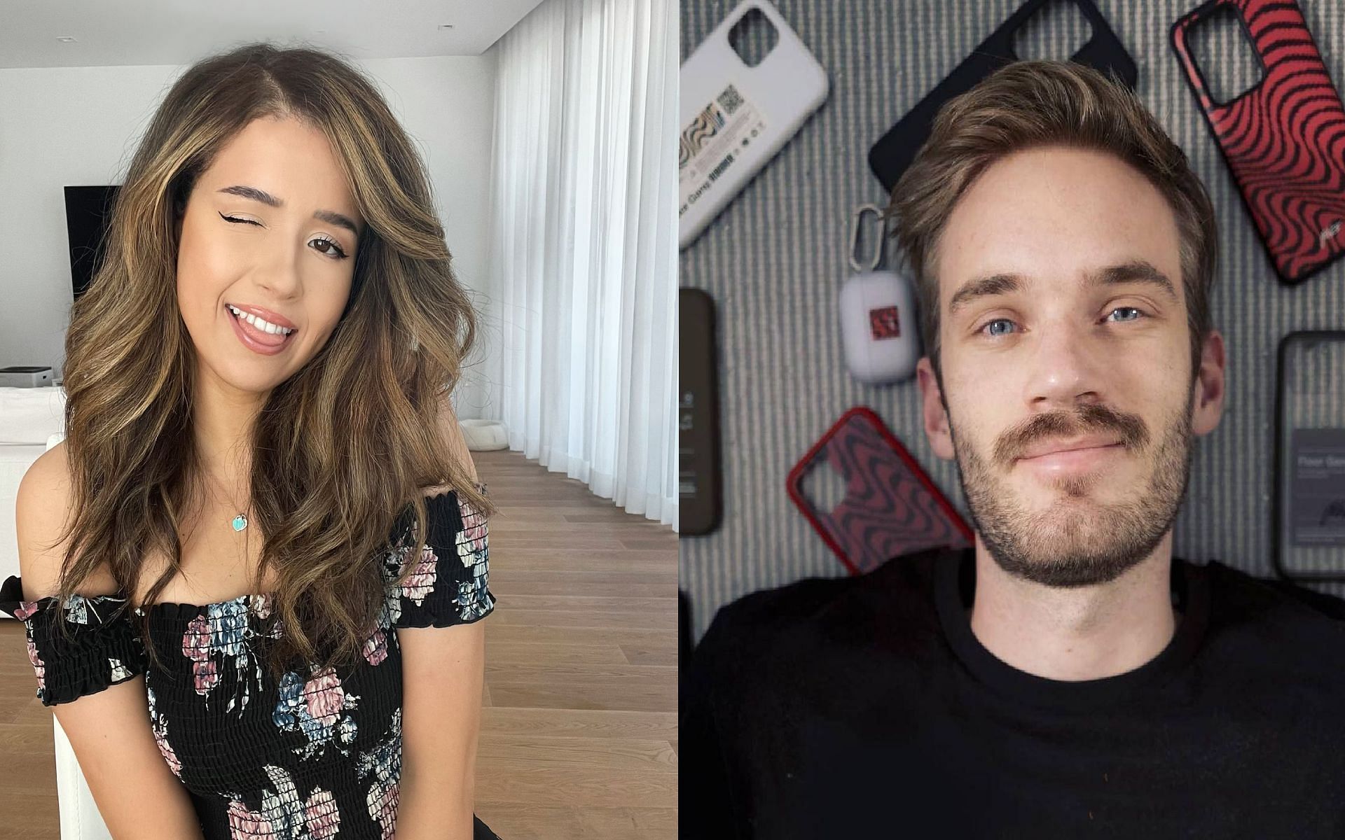 The biggest streamers on the most popular livestreaming platforms (Images via Pokimane and PewDiePie/Twitter)