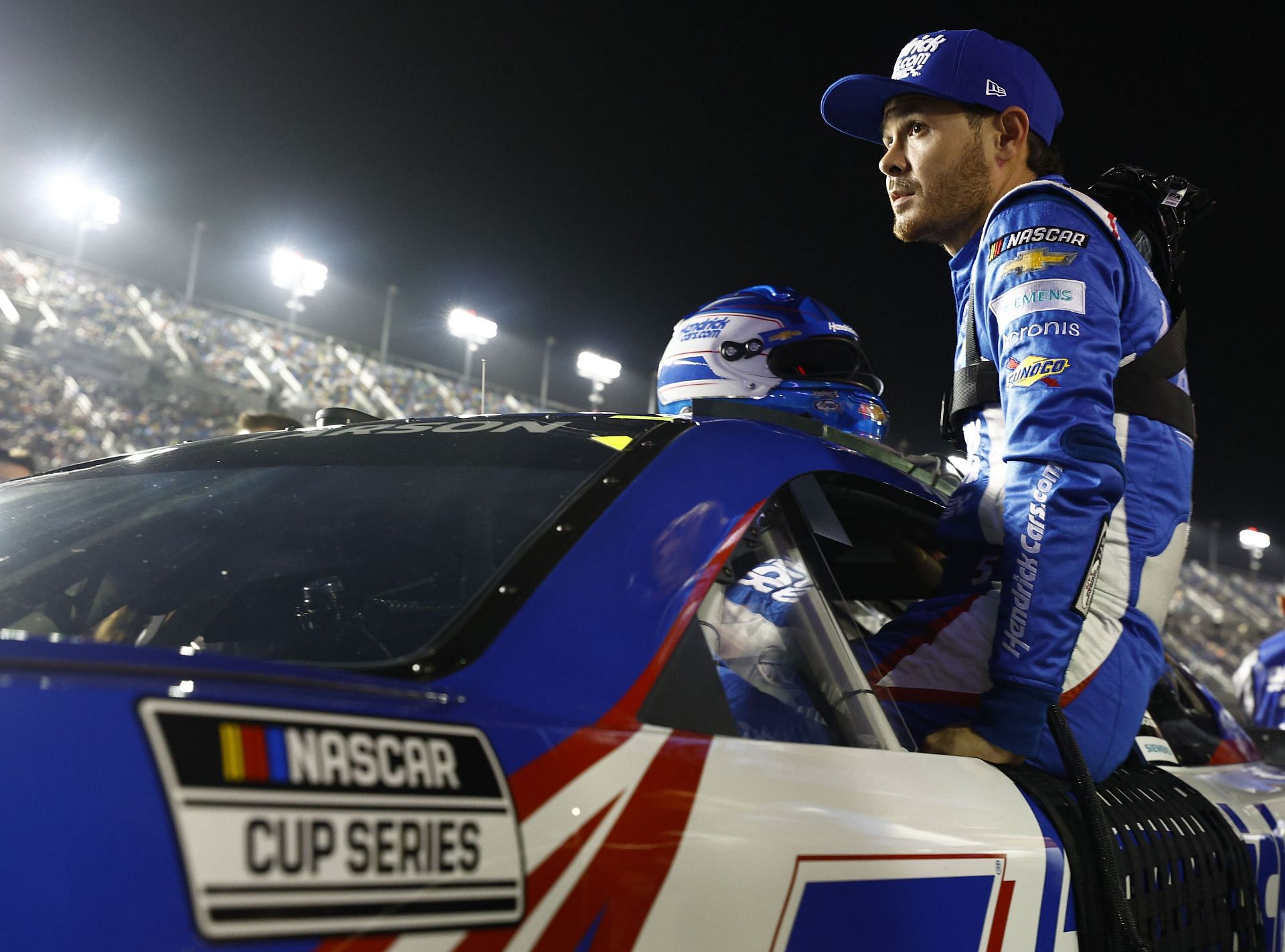 Kyle Larson after winning the NASCAR Cup Series Daytona 500 pole position