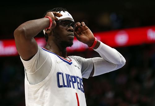 Reggie Jackson in action during Los Angeles Clippers v Dallas Mavericks