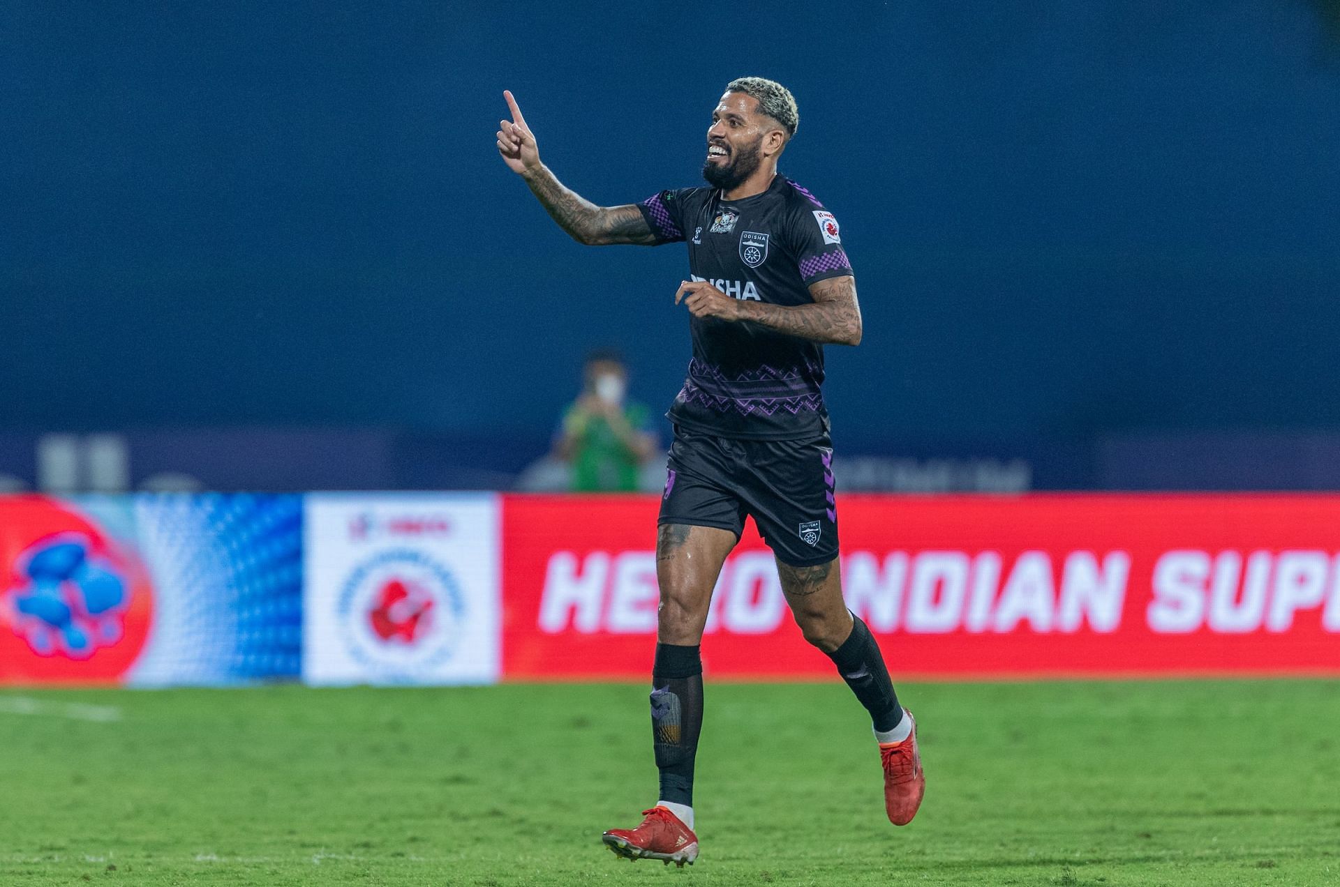 Odisha FC&#039;s Jonathas de Jesus celebrates scoring against FC Goa. [Credits: ISL]