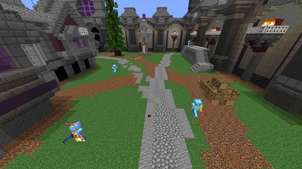 Purple Prison is a fantastic prison server with a medieval theme (Image via BlueNerd Minecraft)