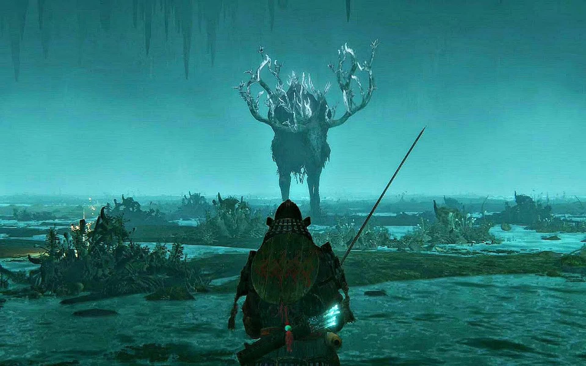 A player faces the deadly Ancestor Spirit boss in Elden Ring (Image via FromSoftware Inc.)