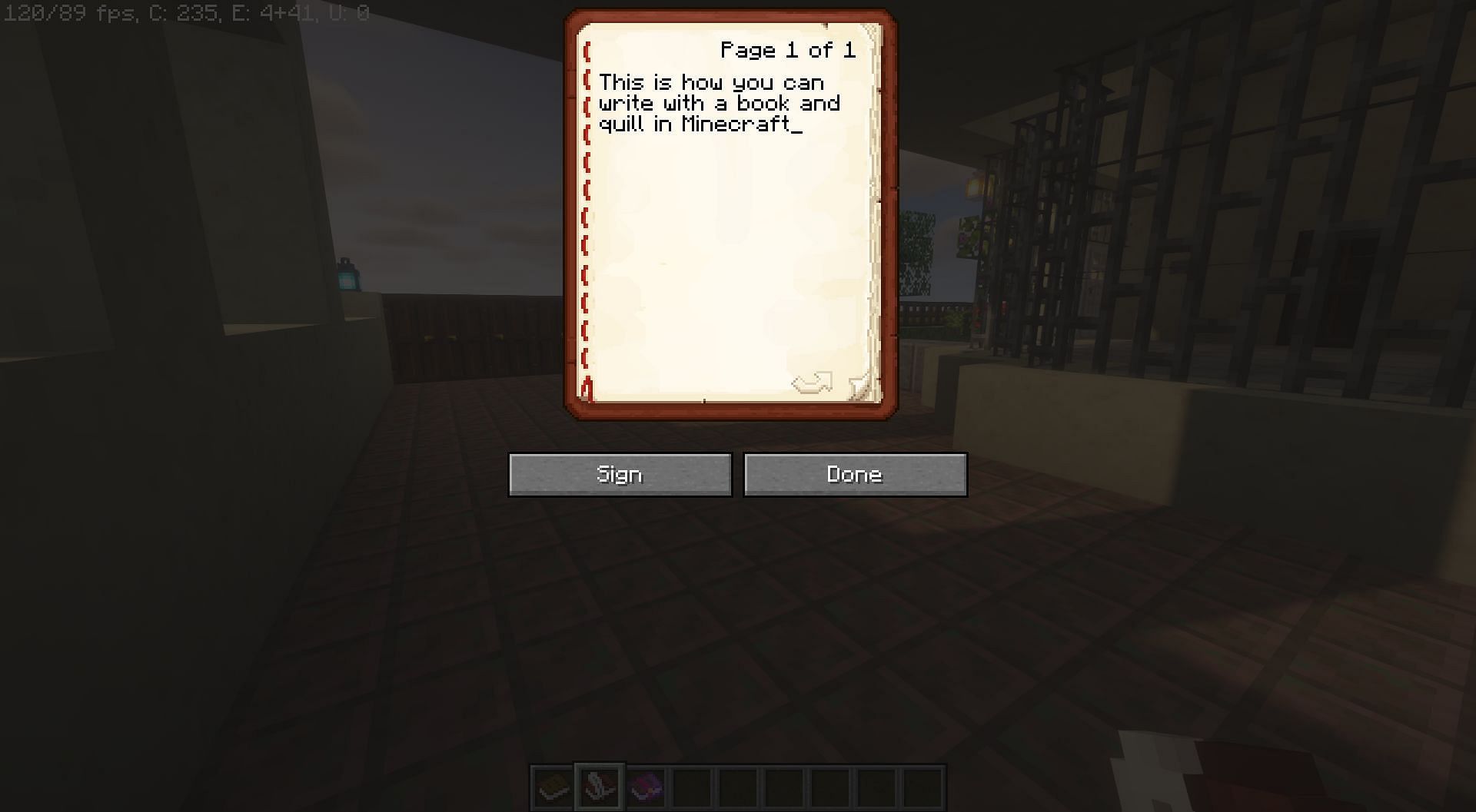 Players can use it to write anything in the game (Image via Minecraft)