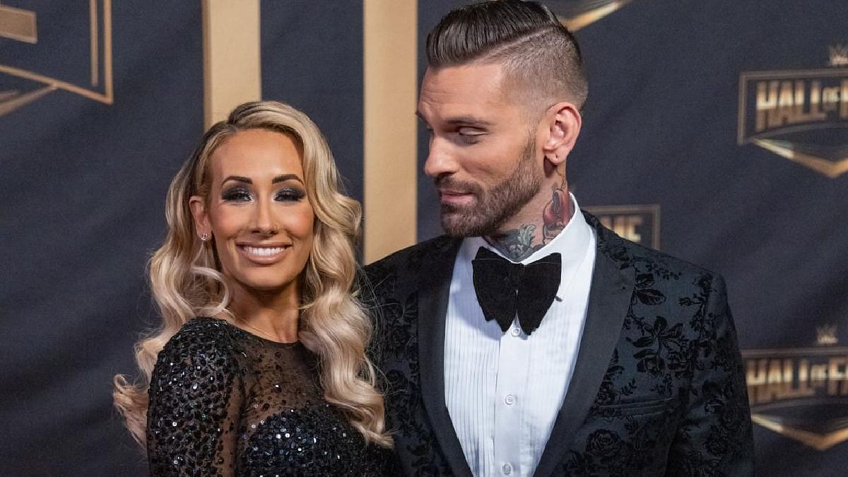 Carmella and Corey Graves at the WWE Hall of Fame ceremony
