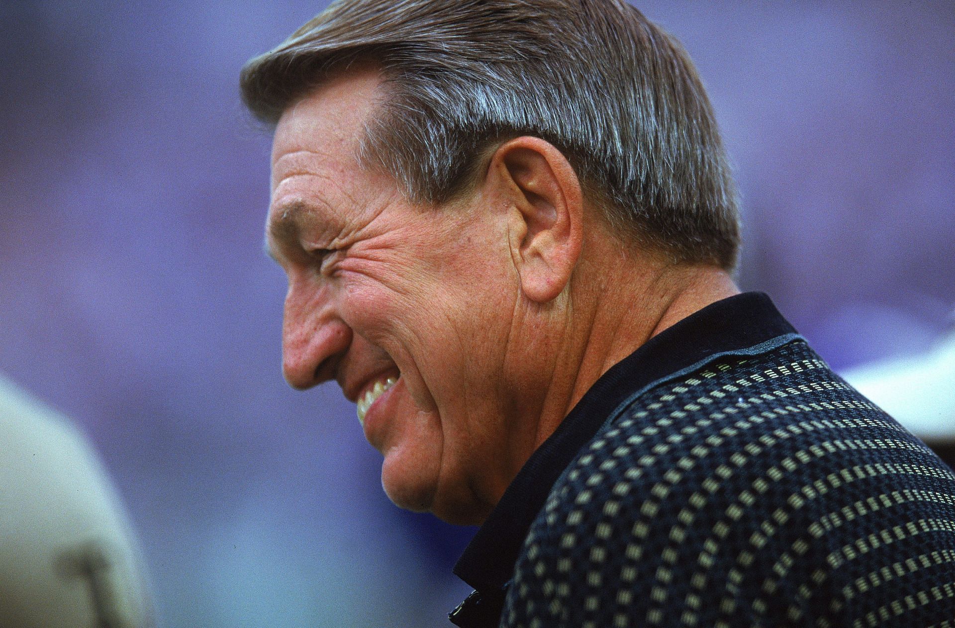 A close up of the late Hall of Fame Quarterback Johnny Unitas, formerly of the Baltimore Colts,