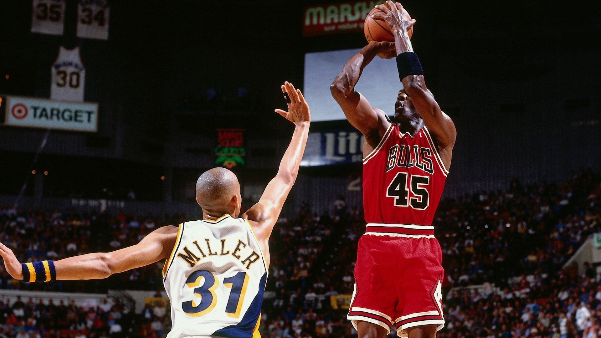 Reggie Miller and Michael Jordan. (Photo: Courtesy of NBA.com)