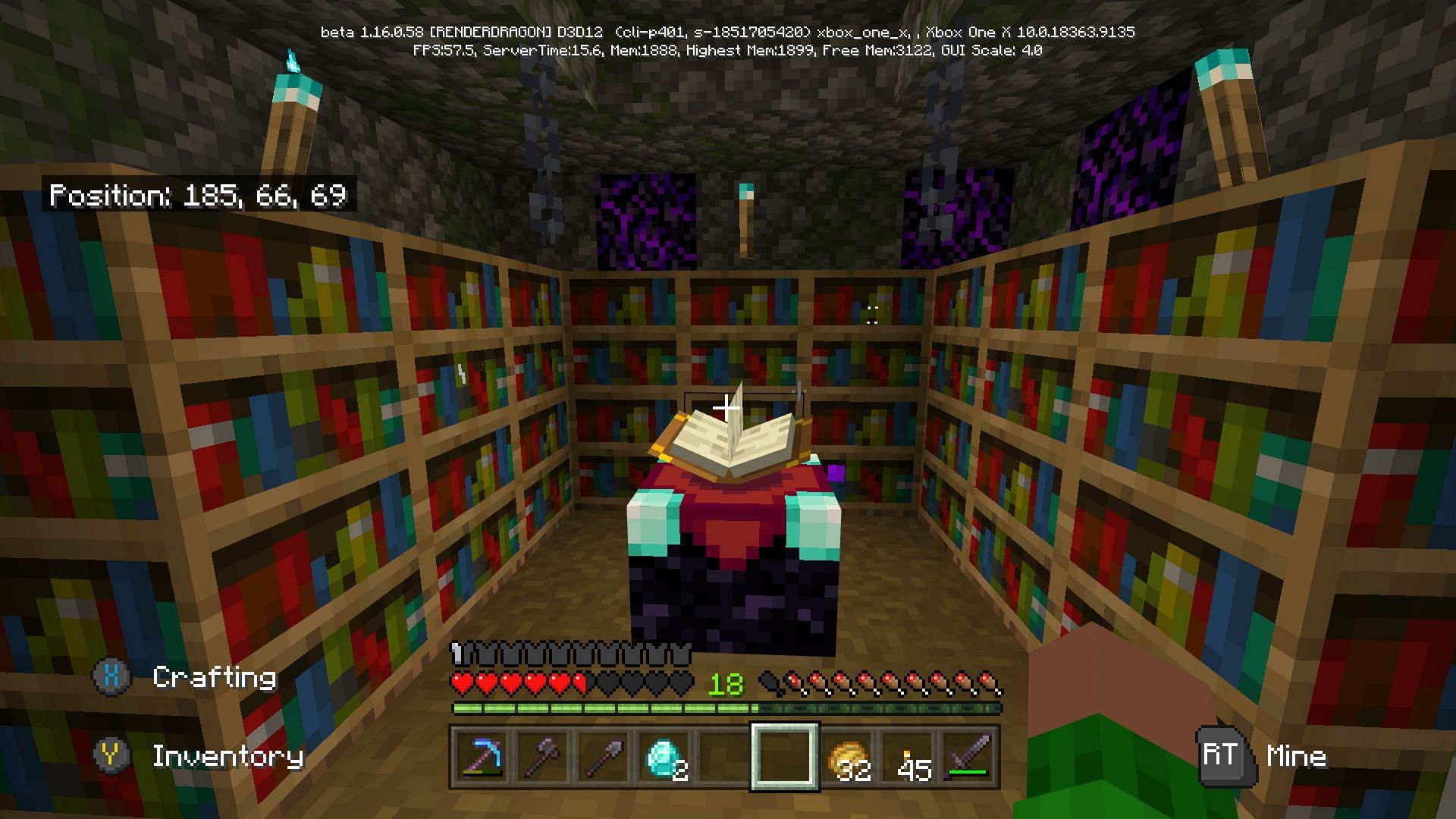 Fortune can be obtained from the enchanting table (Image via Mojang)