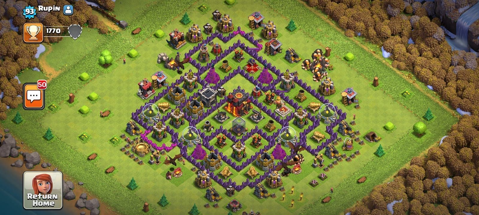 Rushed walls (Image via Clash of Clans)