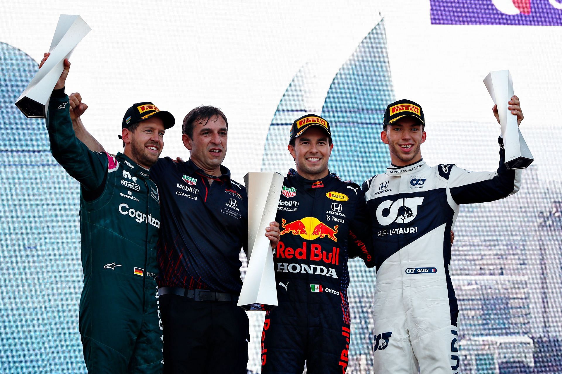 Sergio Perez (3rd from left) and Sebastian Vettel (1st from left) need a good 2022 season