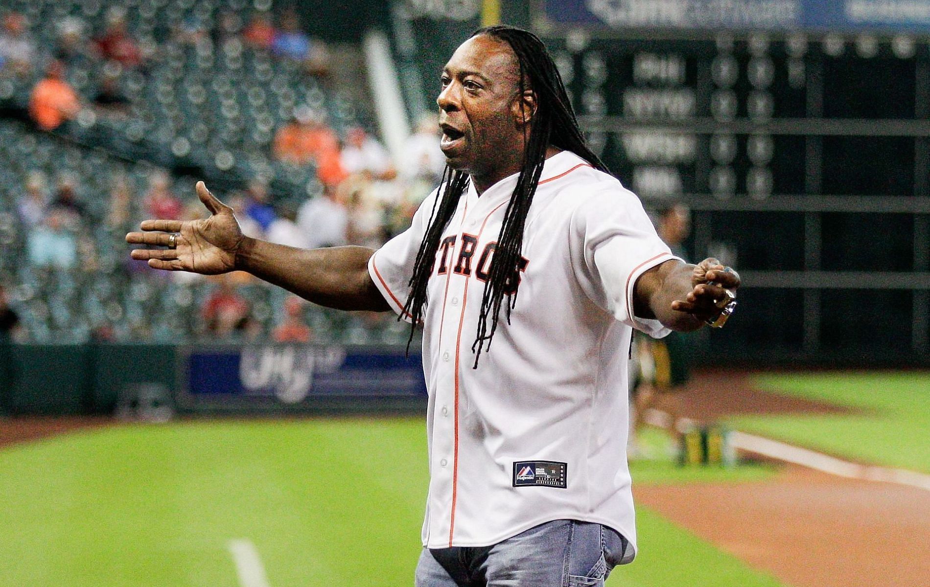 Booker T at the Oakland Athletics v Houston Astros game