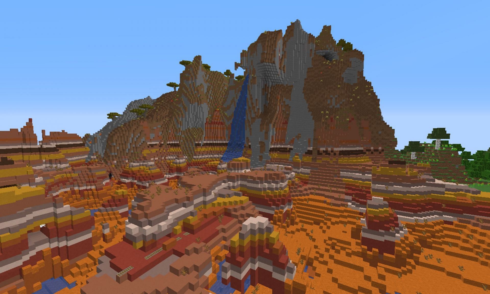 An eroded badlands biome where some terracotta can be found (Image via Reddit user WM_PK-14)