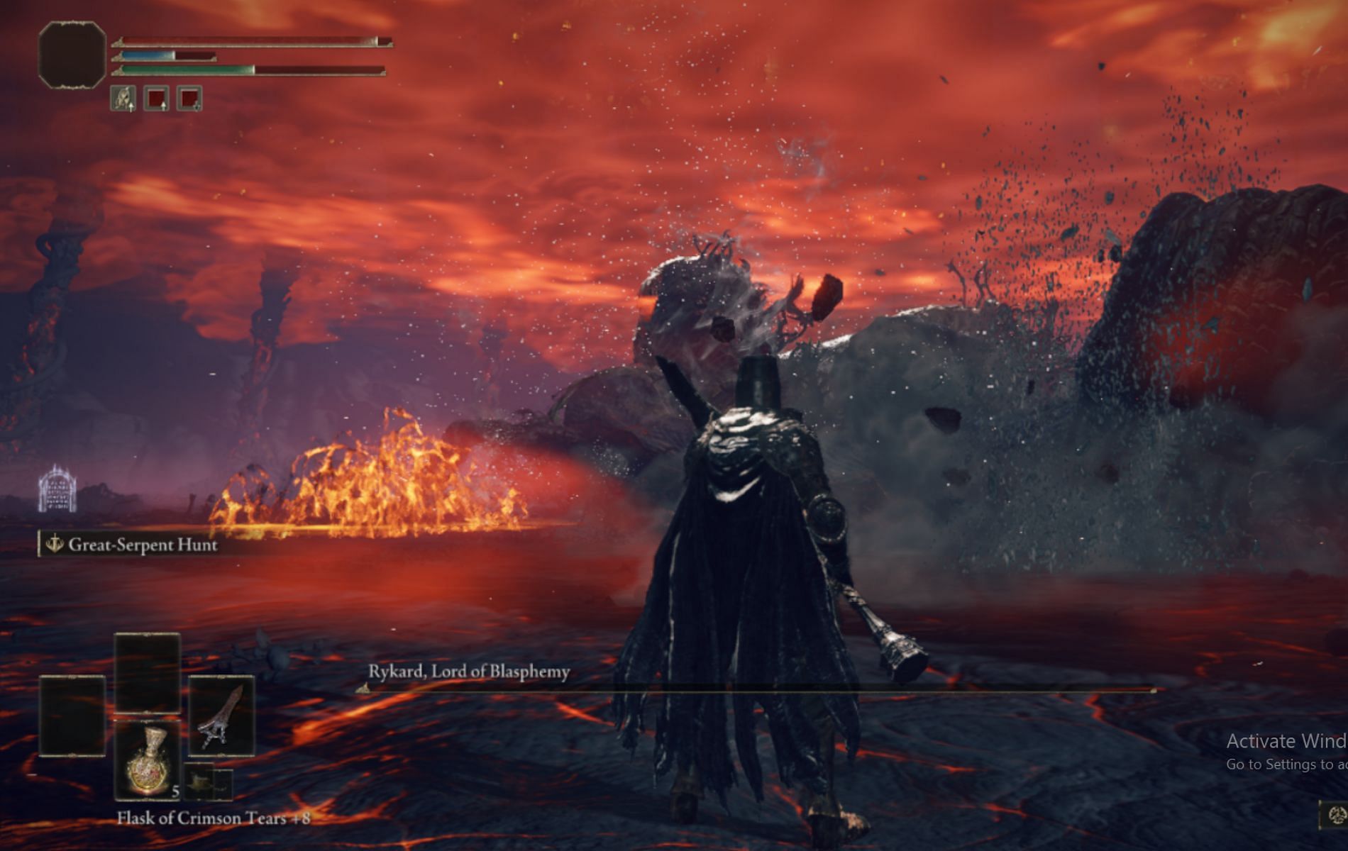Grab the spear to make the fight even. (Image via FromSoftware)