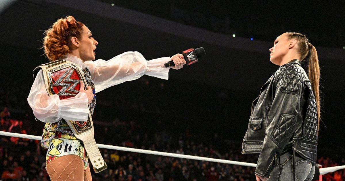 Becky Lynch confronted Ronda Rousey in the final segment of RAW.