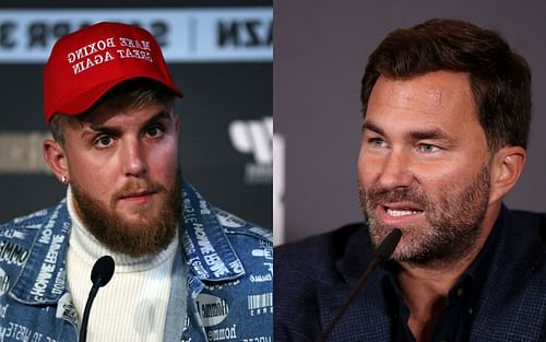 Jake Paul(right); Eddie Hearn(left)