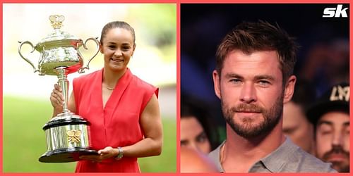 Ashleigh Barty and Chris Hemsworth