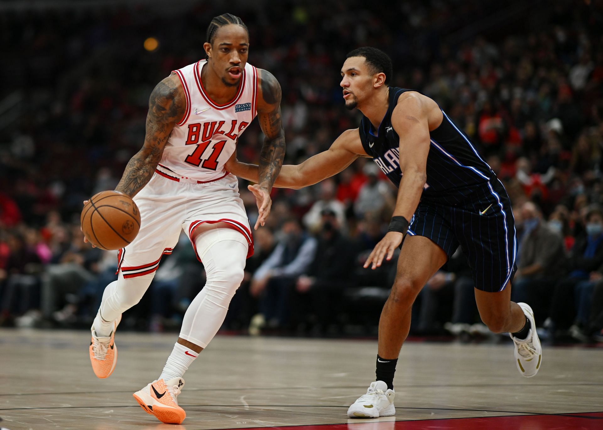 DeMar DeRozan attempts to drive to the basket.