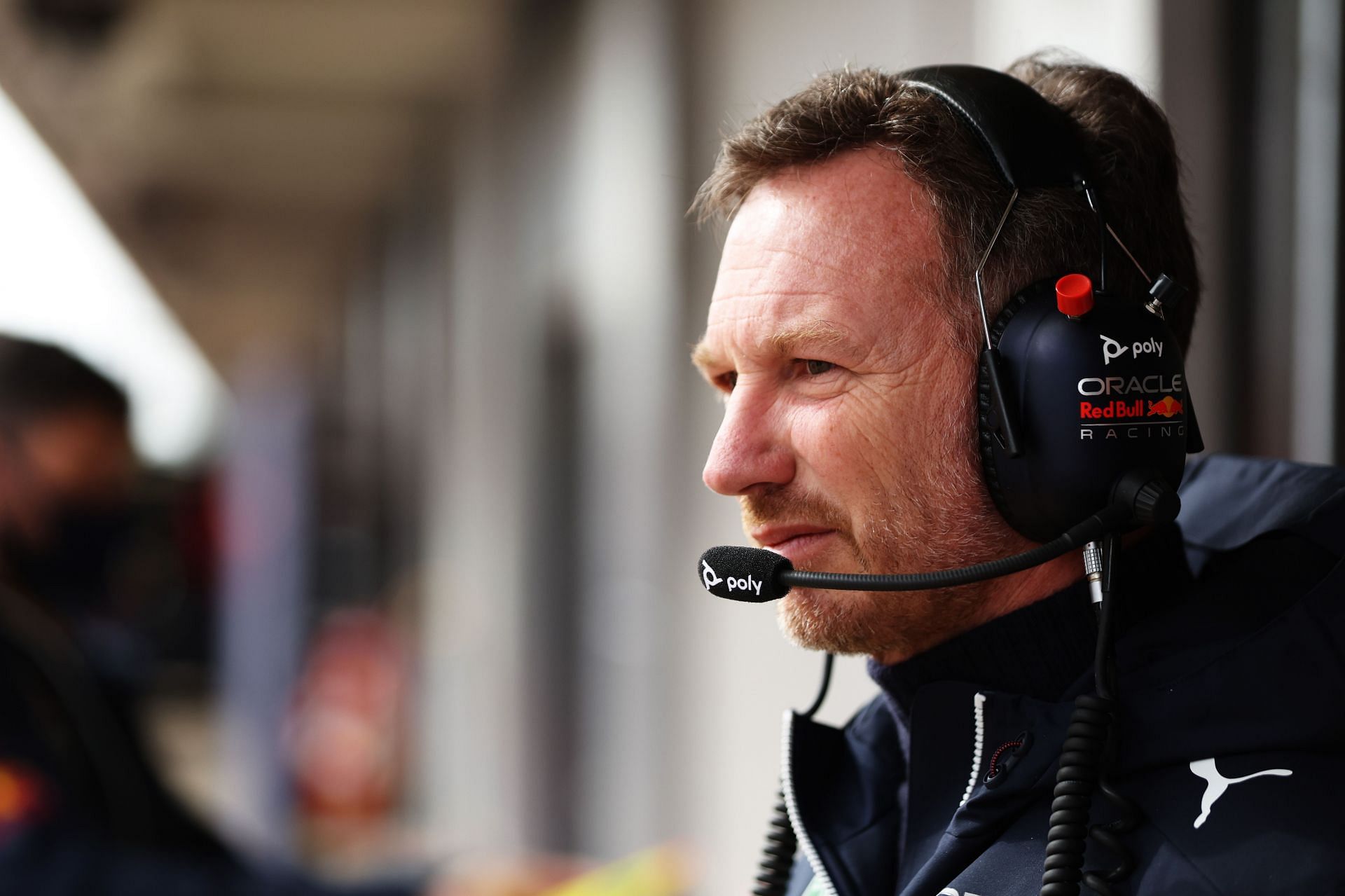Red Bull Racing team principal Christian Horner in the garage during Day 3 of F1 Testing at Barcelona (Photo by Mark Thompson/Getty Images)