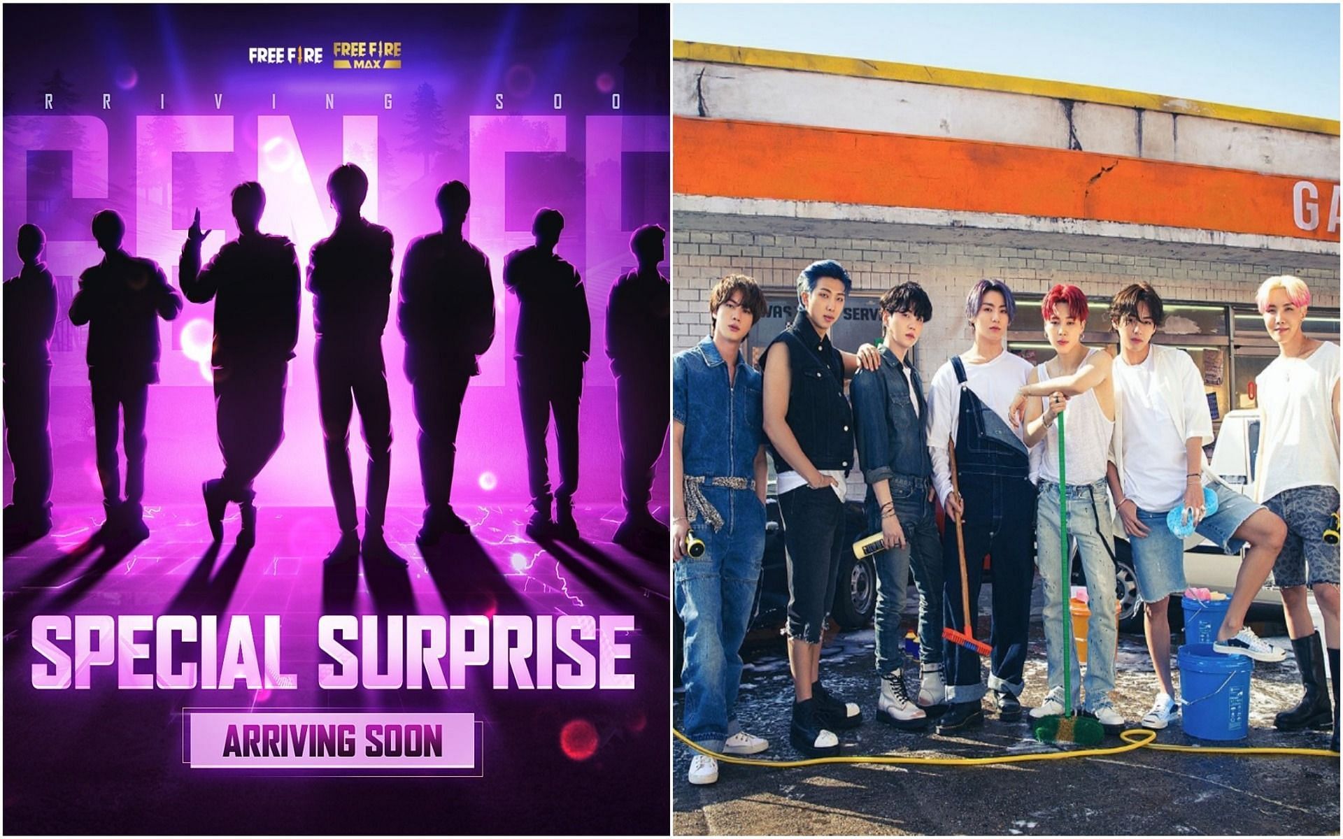 BTS collaboration will have a stay of three to four weeks (Images via Garena and Instagram/@bts.bighitofficial)