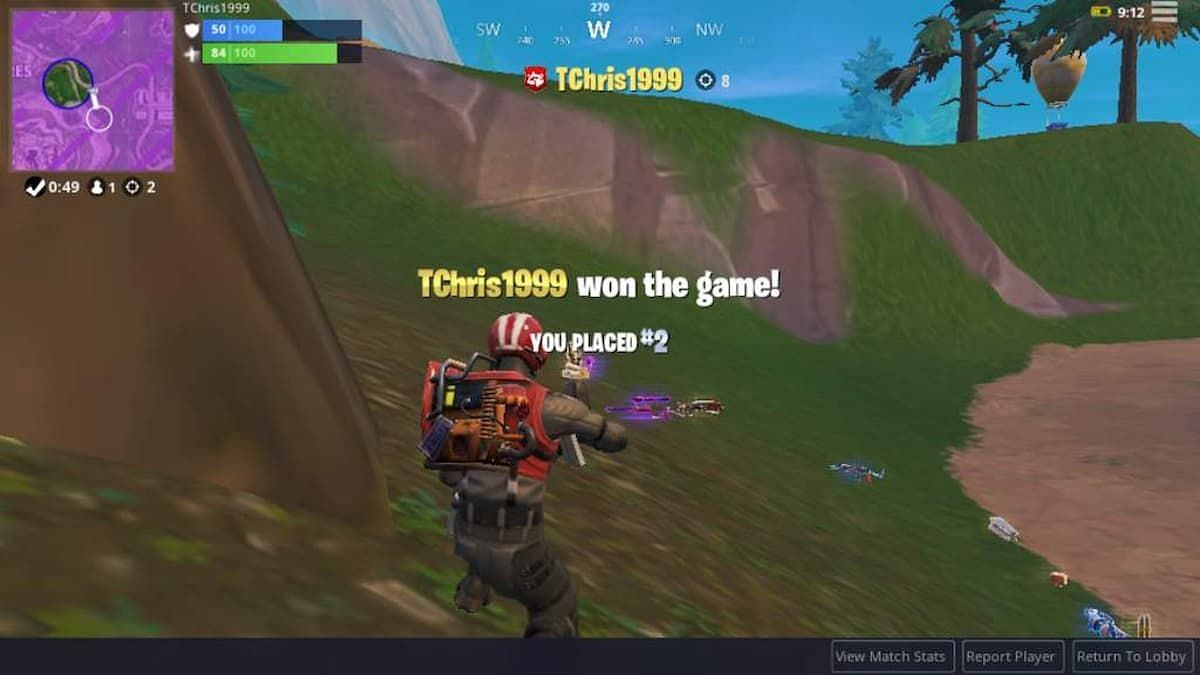 Placing 2nd in Fortnite with no eliminations is just fine with a noob (Image via Epic Games)
