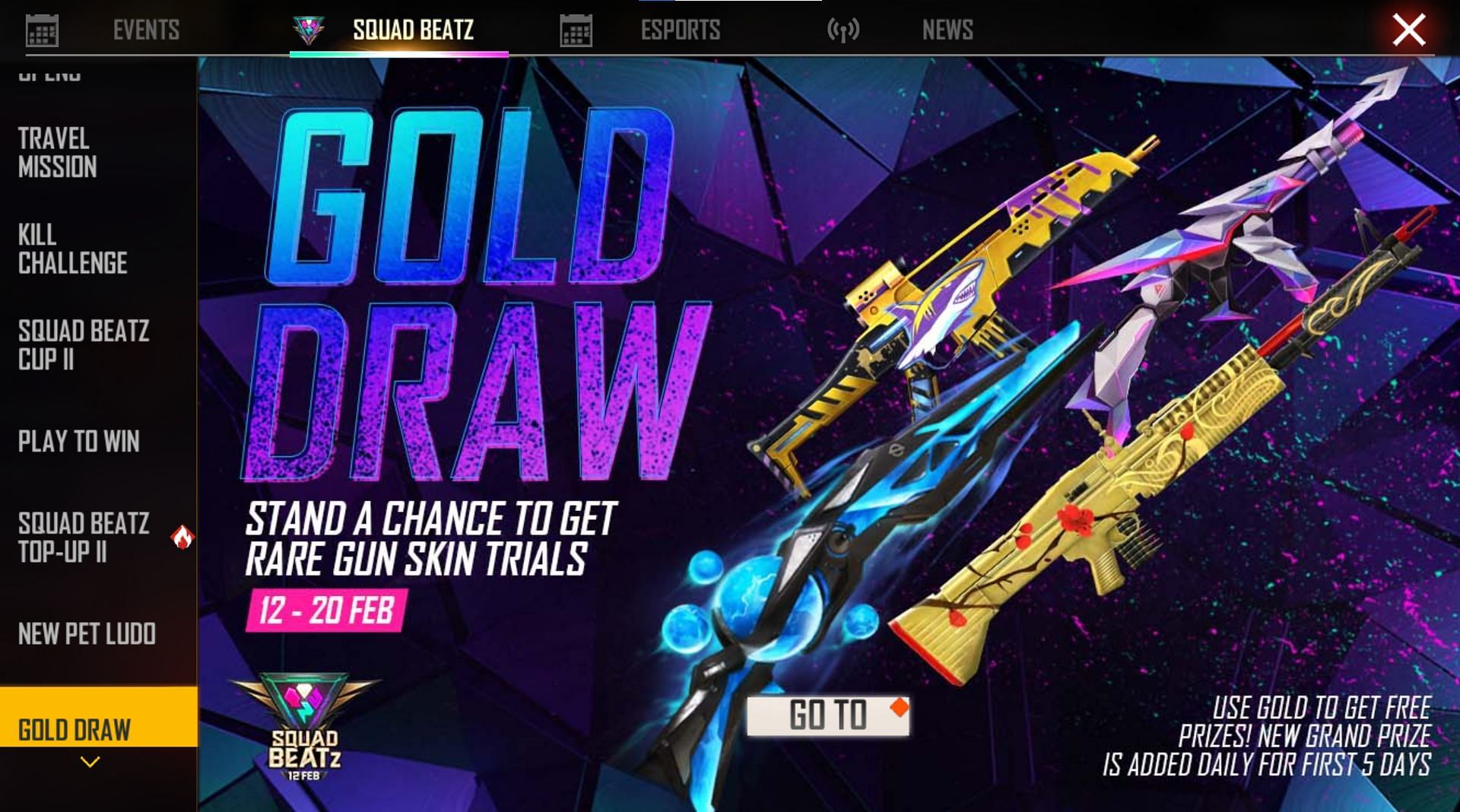 Gold Draw emote has started in Free Fire on 12 February (Image via Garena)
