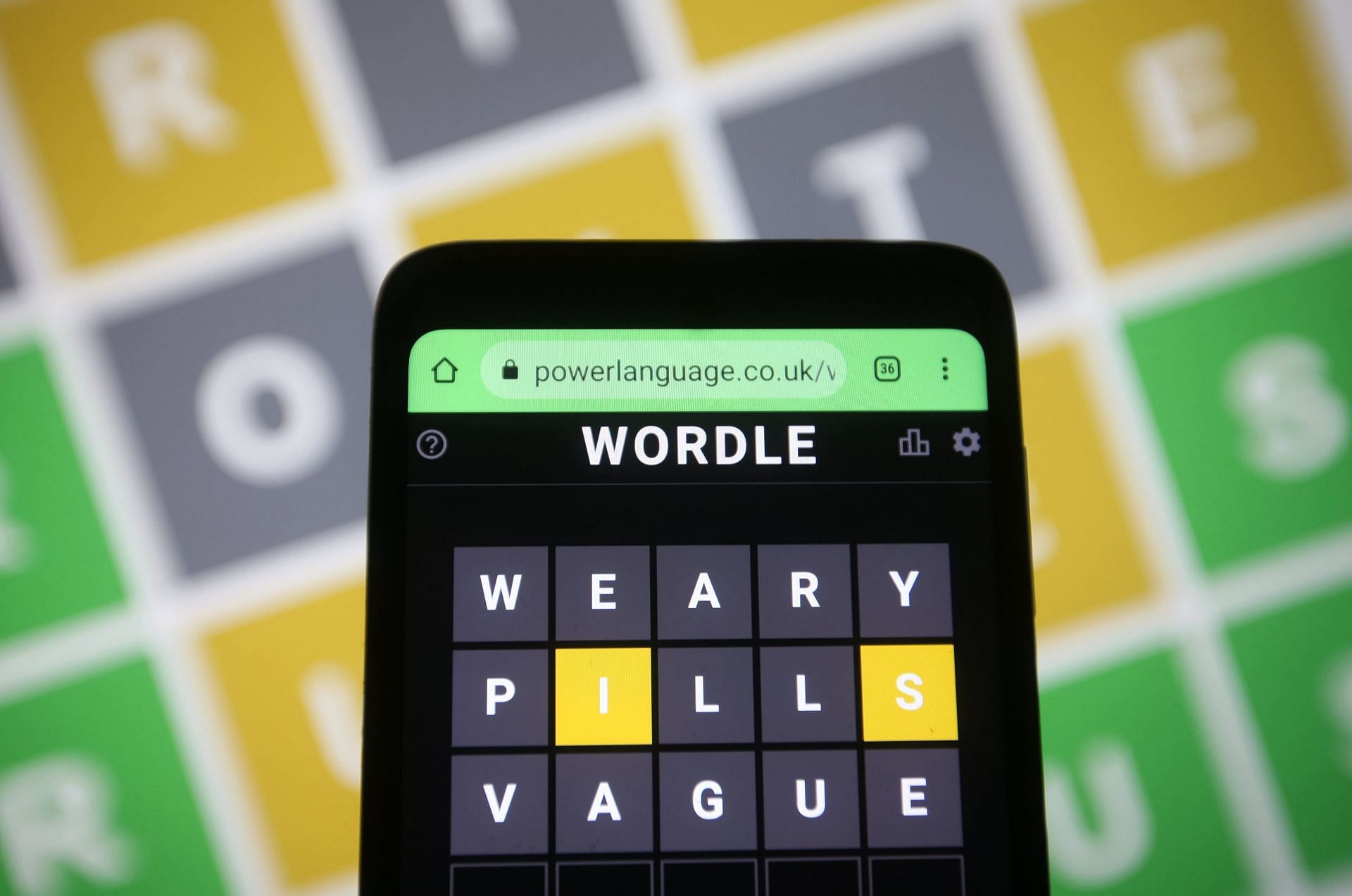 Wordle game (Image via Pavlo Gonchar/SOPA Images/LightRocket/Getty Images)