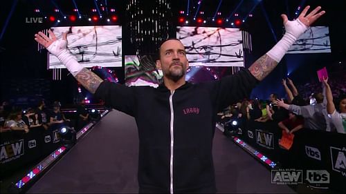 Punk during last week's Dynamite before facing FTR.