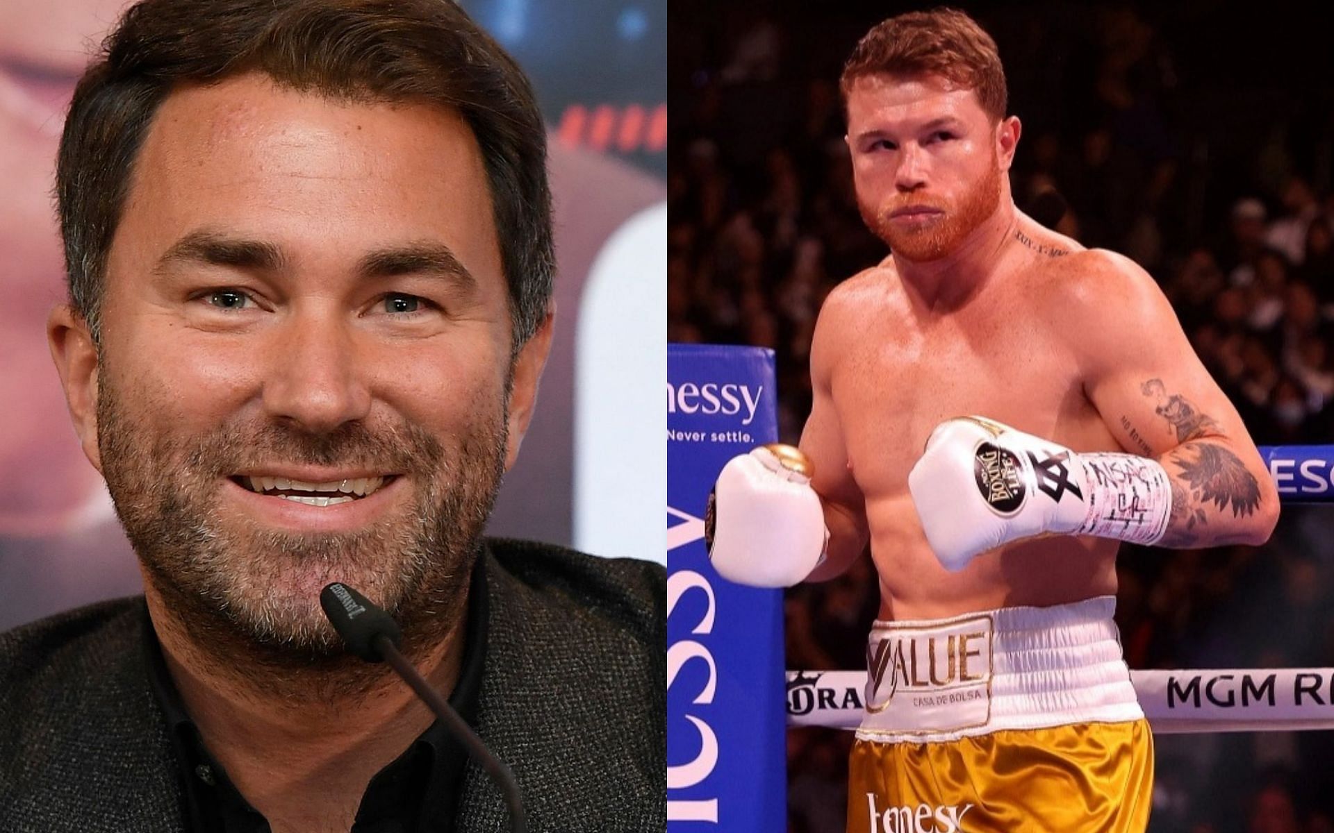 Eddie Hearn (left) and Canelo Alvarez (right)