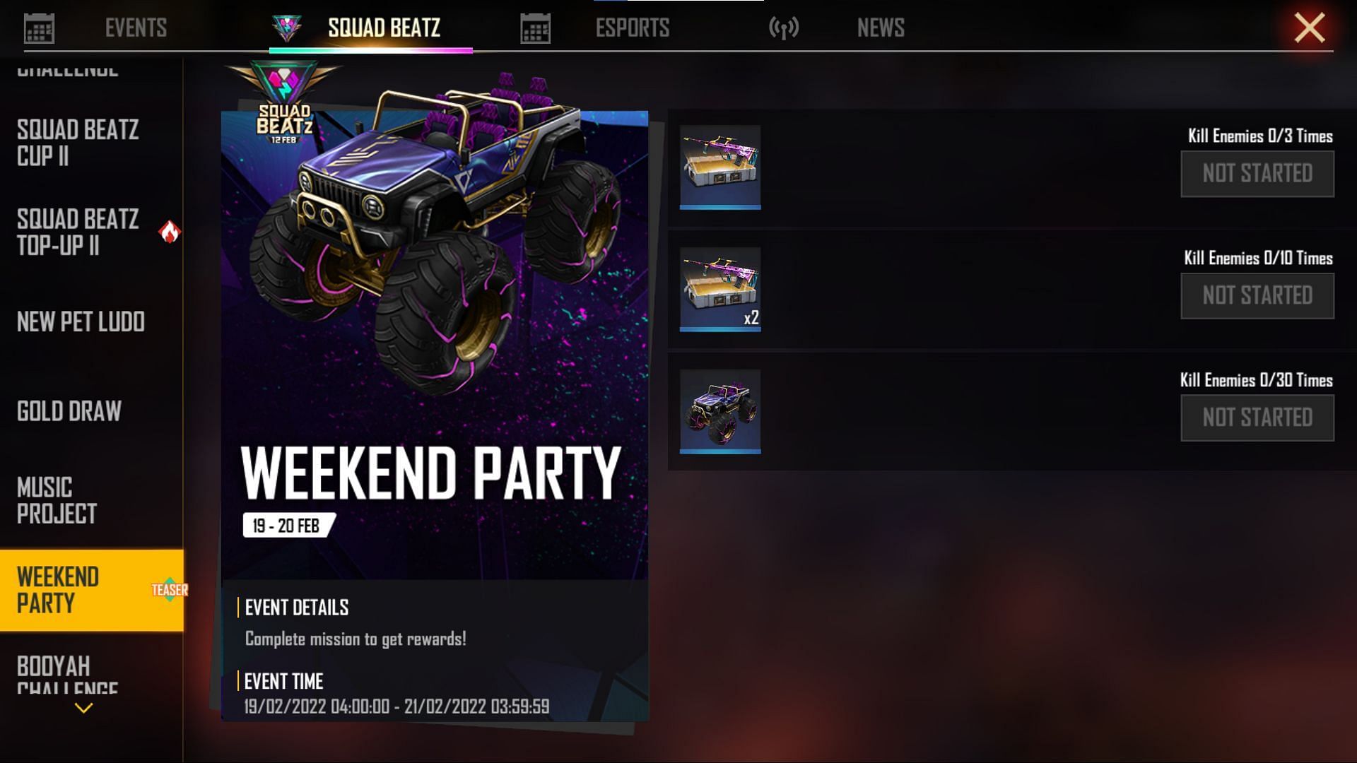 The Weekend Party event (Image via Garena)