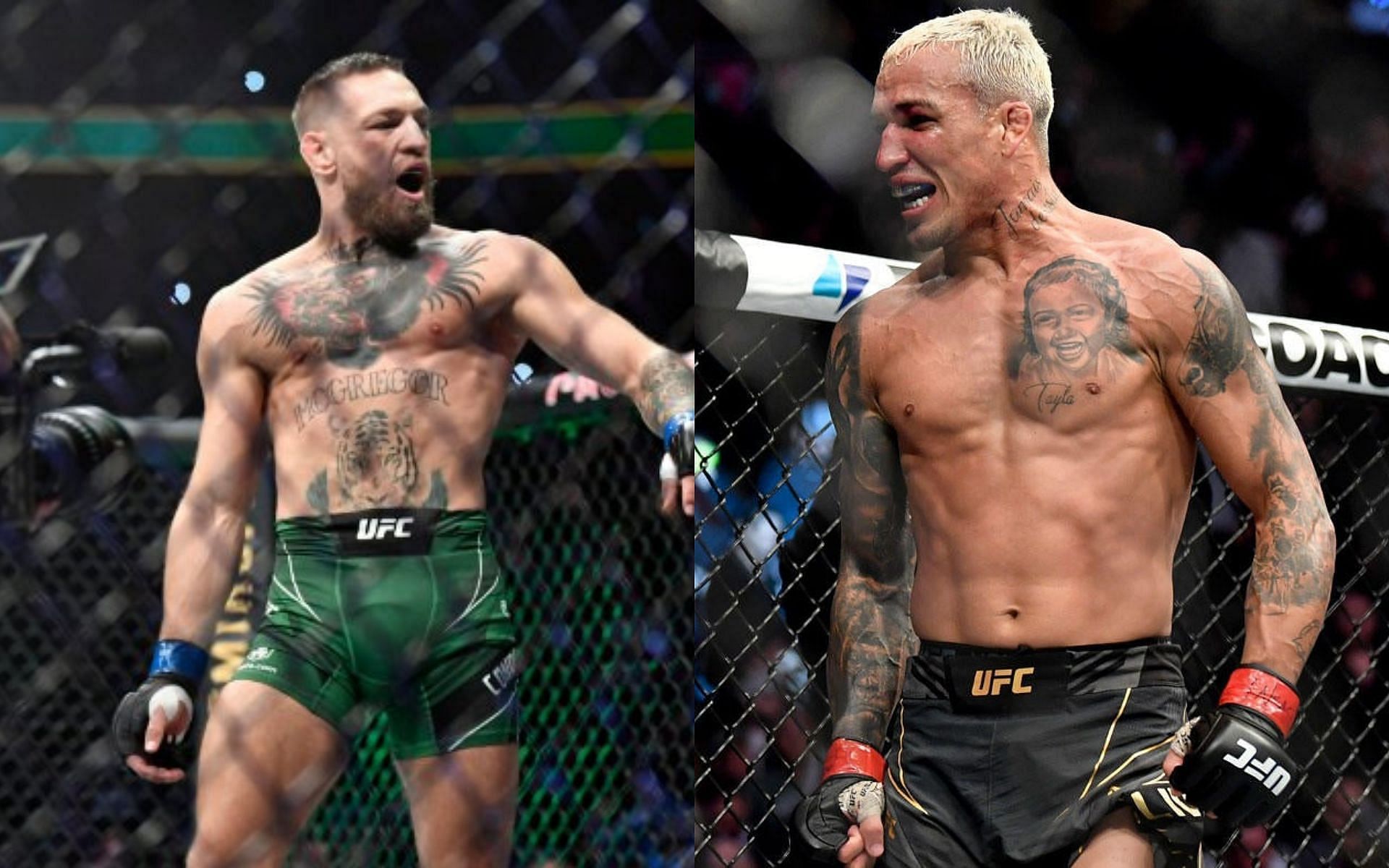 Conor McGregor (left) and Charles Oliveira (right)