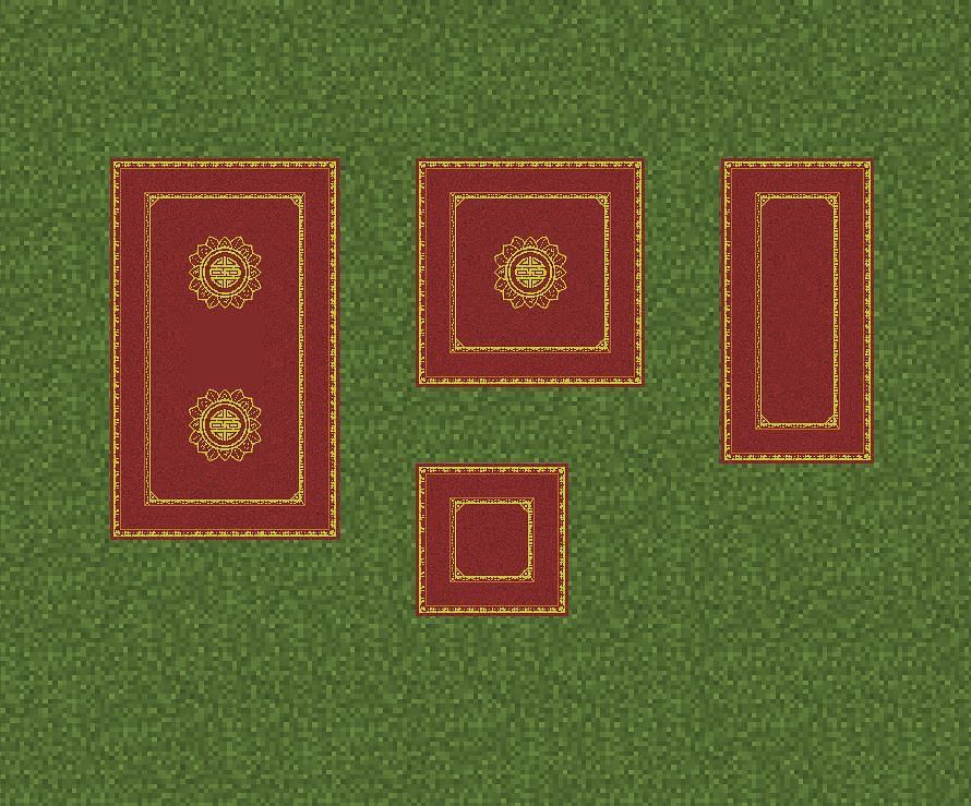 Different custom carpets made with maps (Image via u/surgeric Reddit)