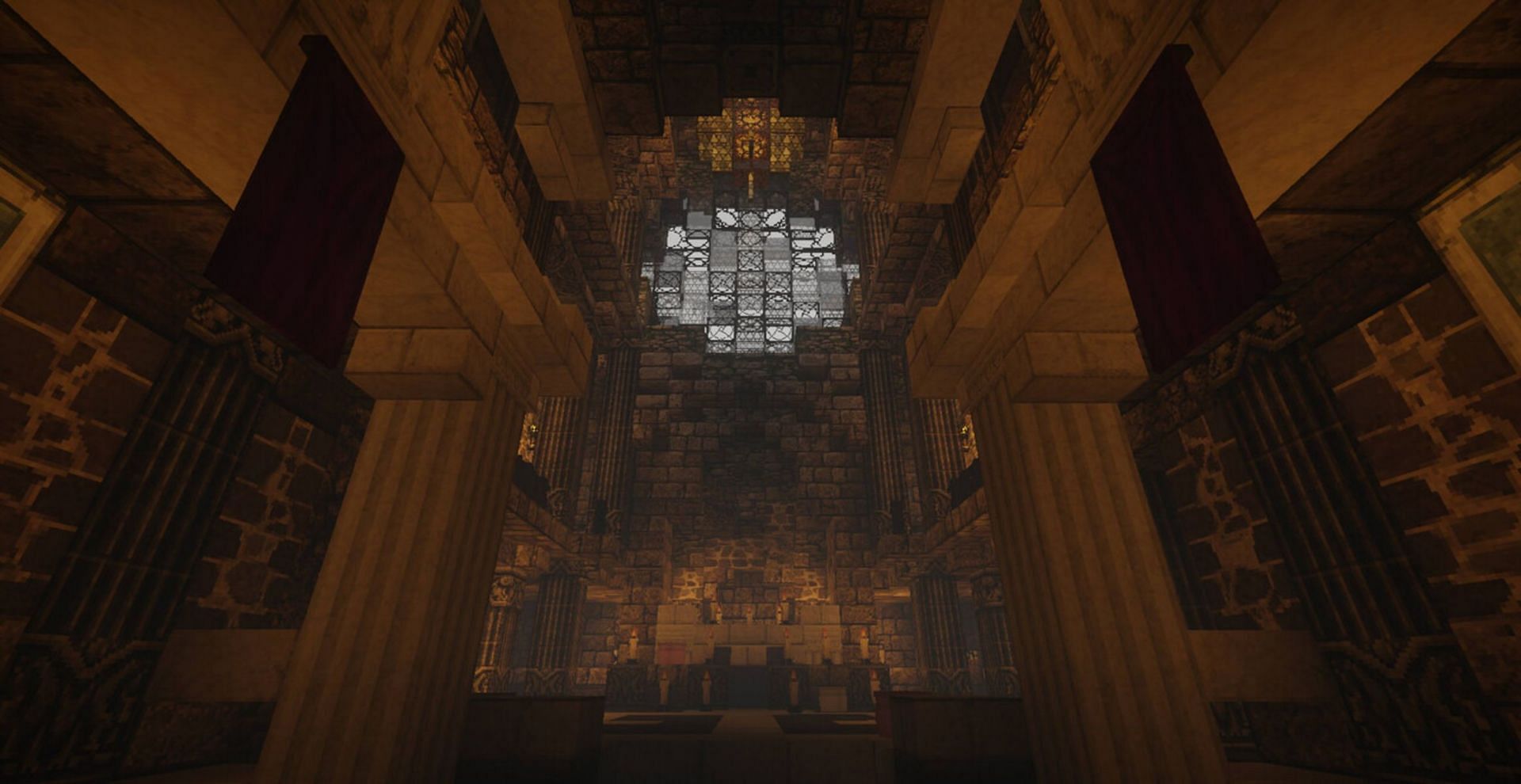 Hollow World&#039;s Temple of the Grey Lady (Image via Planet Minecraft/Hollow World)