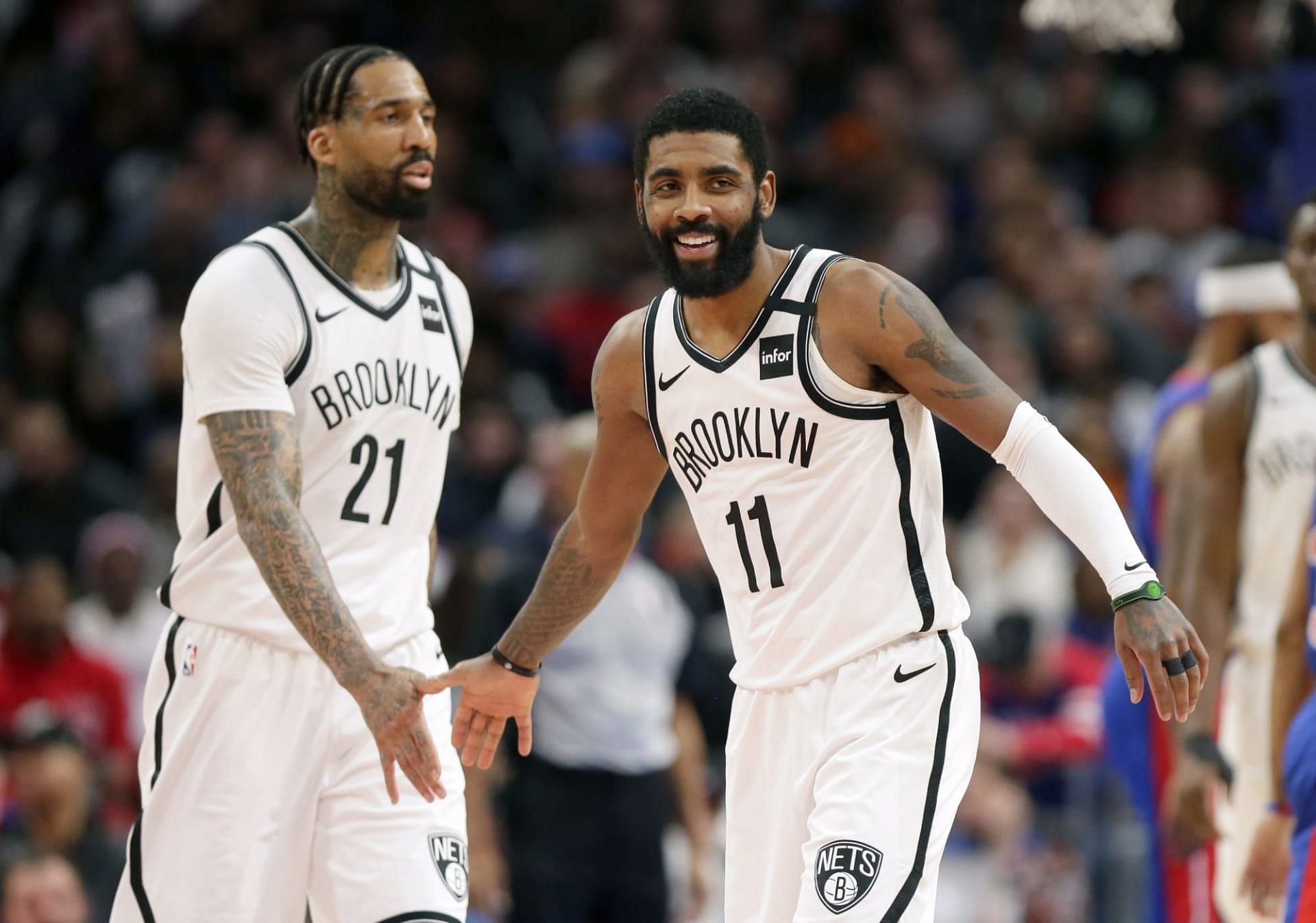 Kyrie Irving&#039;s been left to carry the Brooklyn Nets on the road due to injuries sustained by Kevin Durant and James Harden. [Photo: Hoops Habit]