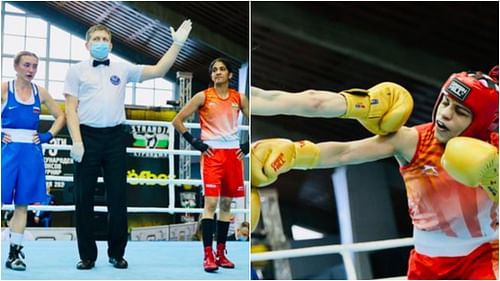 Nitu and Anamika in action during Strandja Memorial Tournament (Pic Credit: Boxing Federation of India)