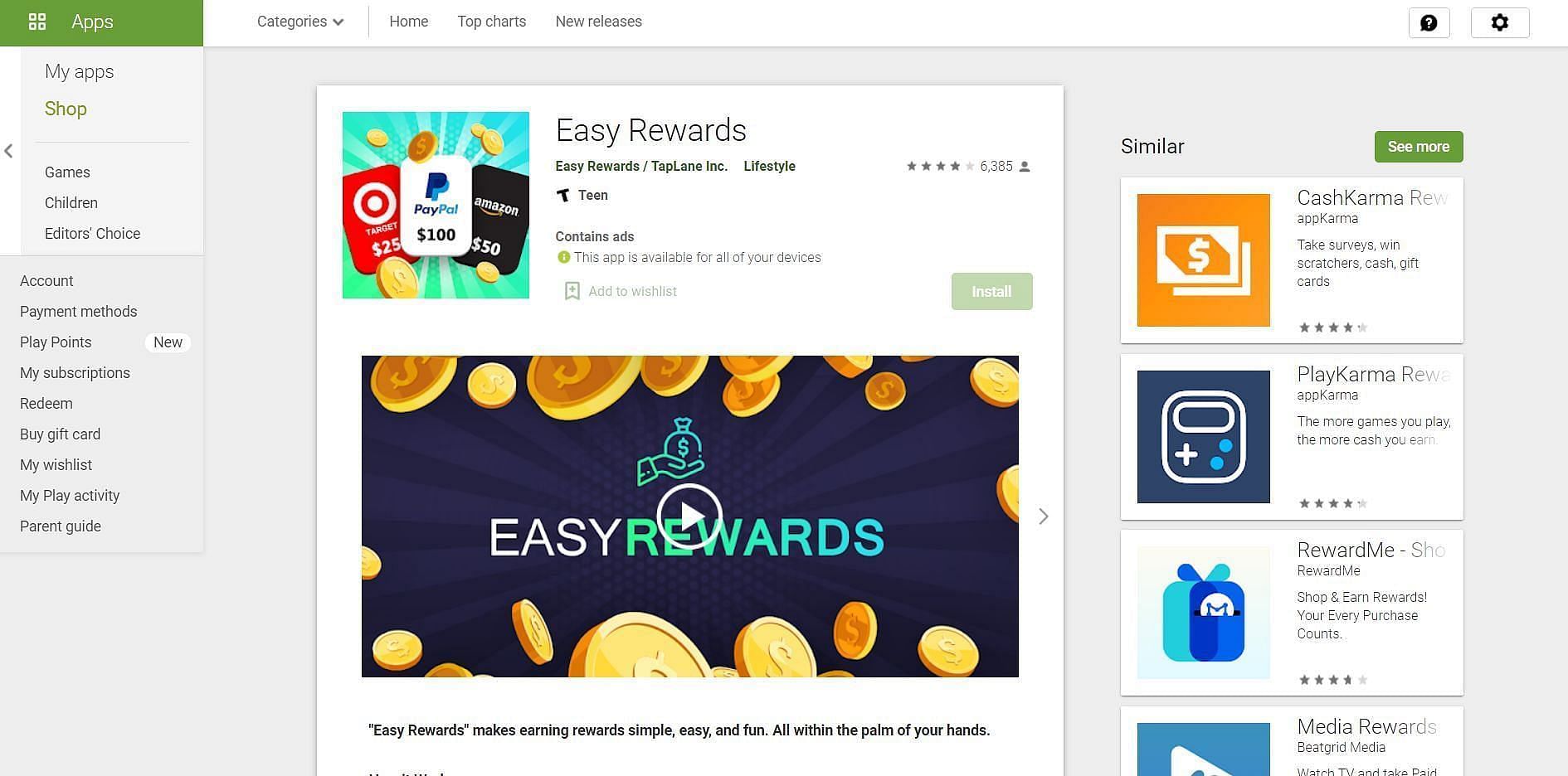 Easy Rewards (Image Credit : Google Play)