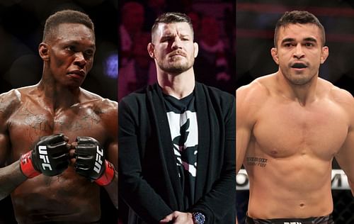 Israel Adesanya (left), Michael Bisping (center) & Andre Muniz (right)