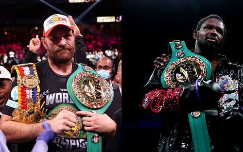 The winner of the upcoming Tyson Fury (L) and Dillian Whyte (R) will get an extra title