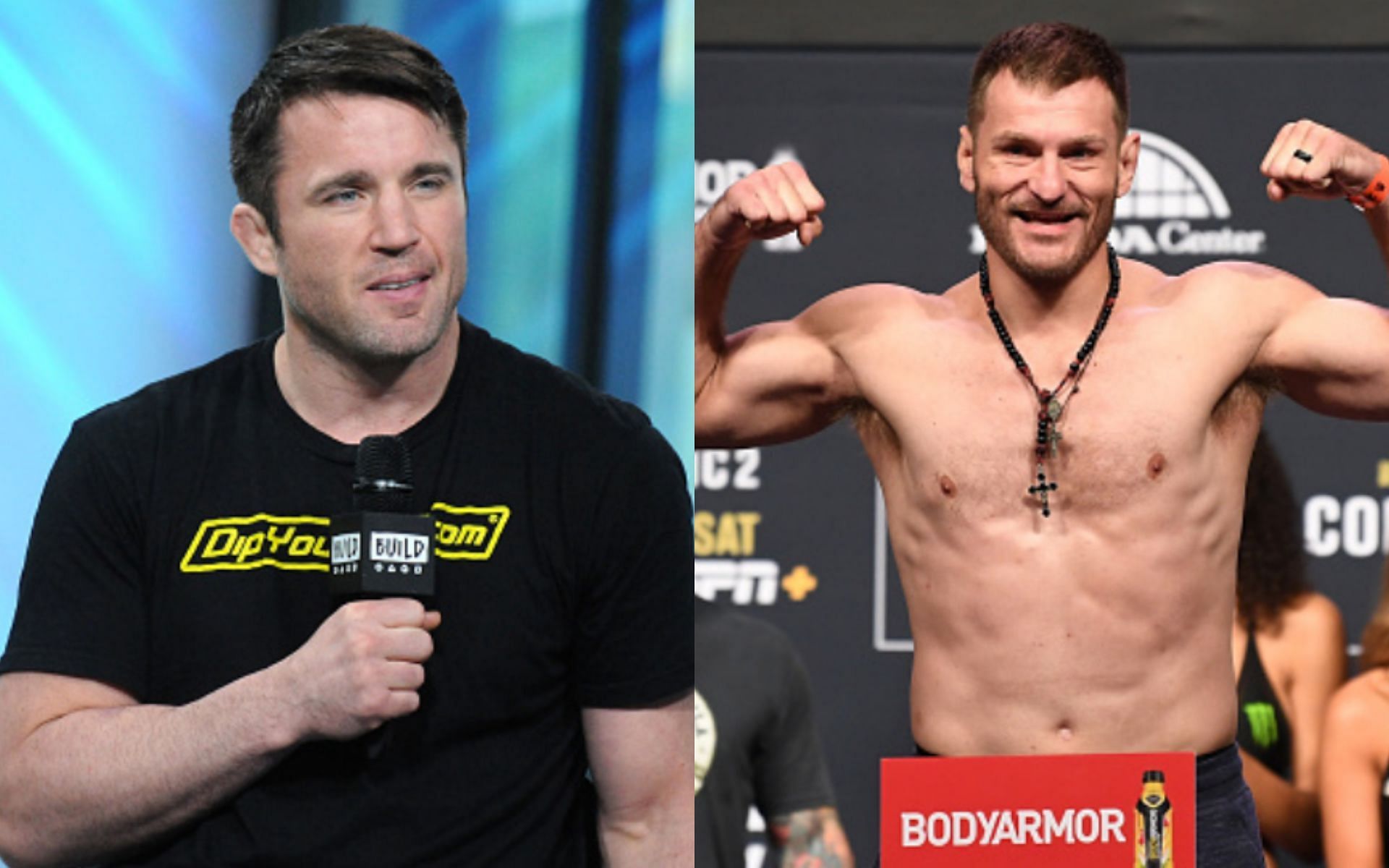 Chael Sonnen (left); Stipe Miocic (right)