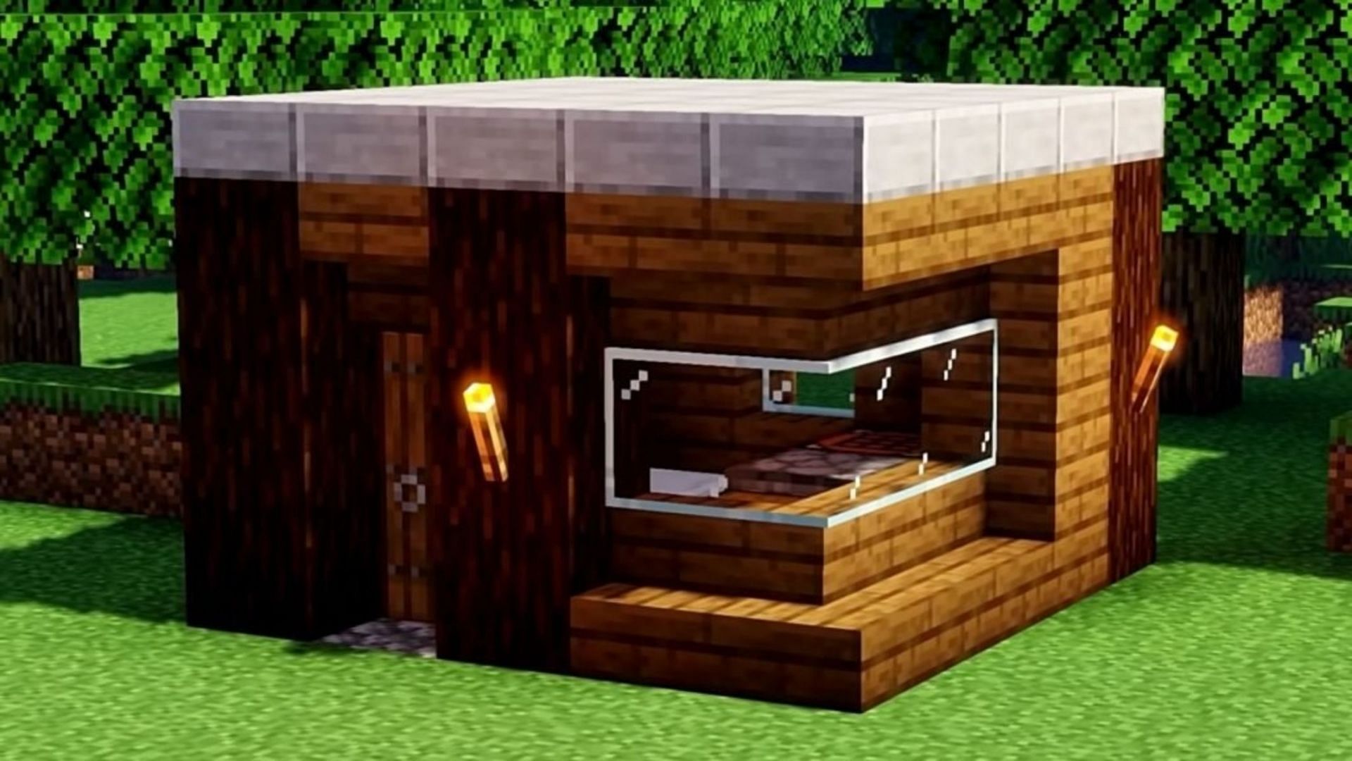 minecraft simple wood house designs