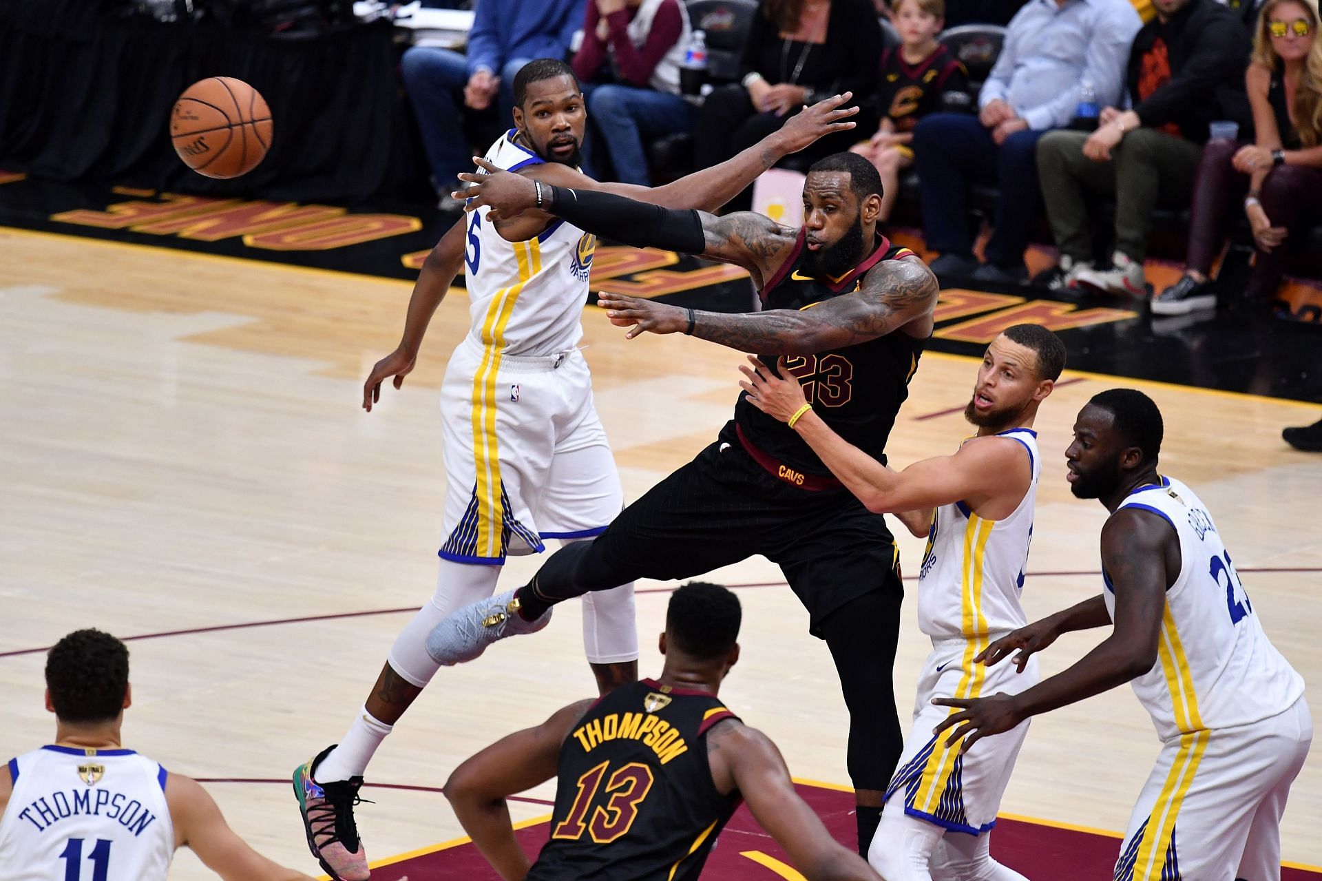 LeBron James vs the Golden State Warriors.