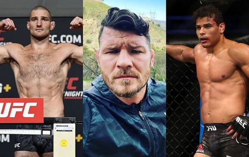 Sean Strickland (left), Michael Bisping (center) & Paulo Costa (right) [Image Credits- @mikebisping on Instagram]