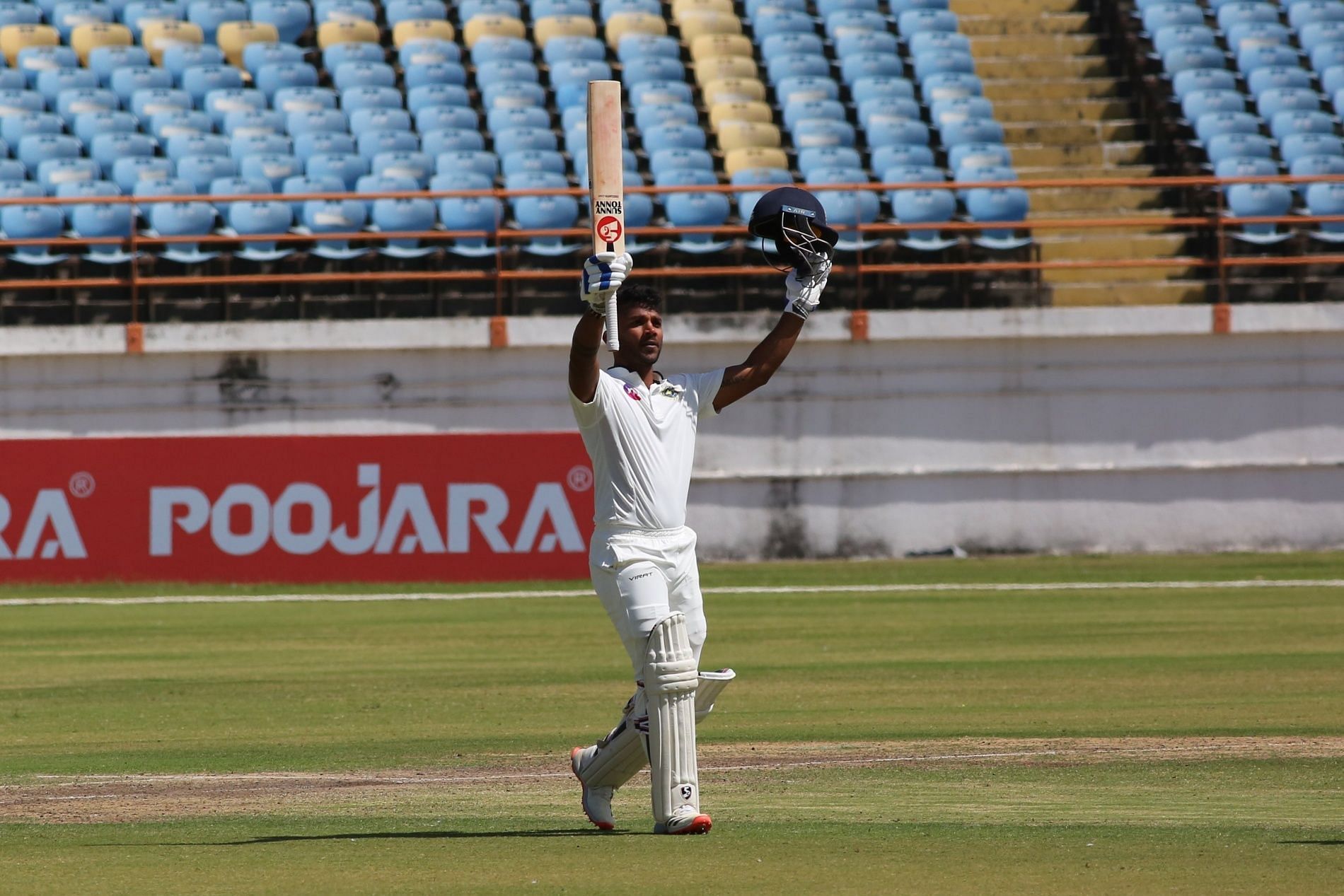 Kerala&rsquo;s Vishnu Vinod scored a fine hundred in the Ranji Trophy clash against Gujarat. Pic: BCCI