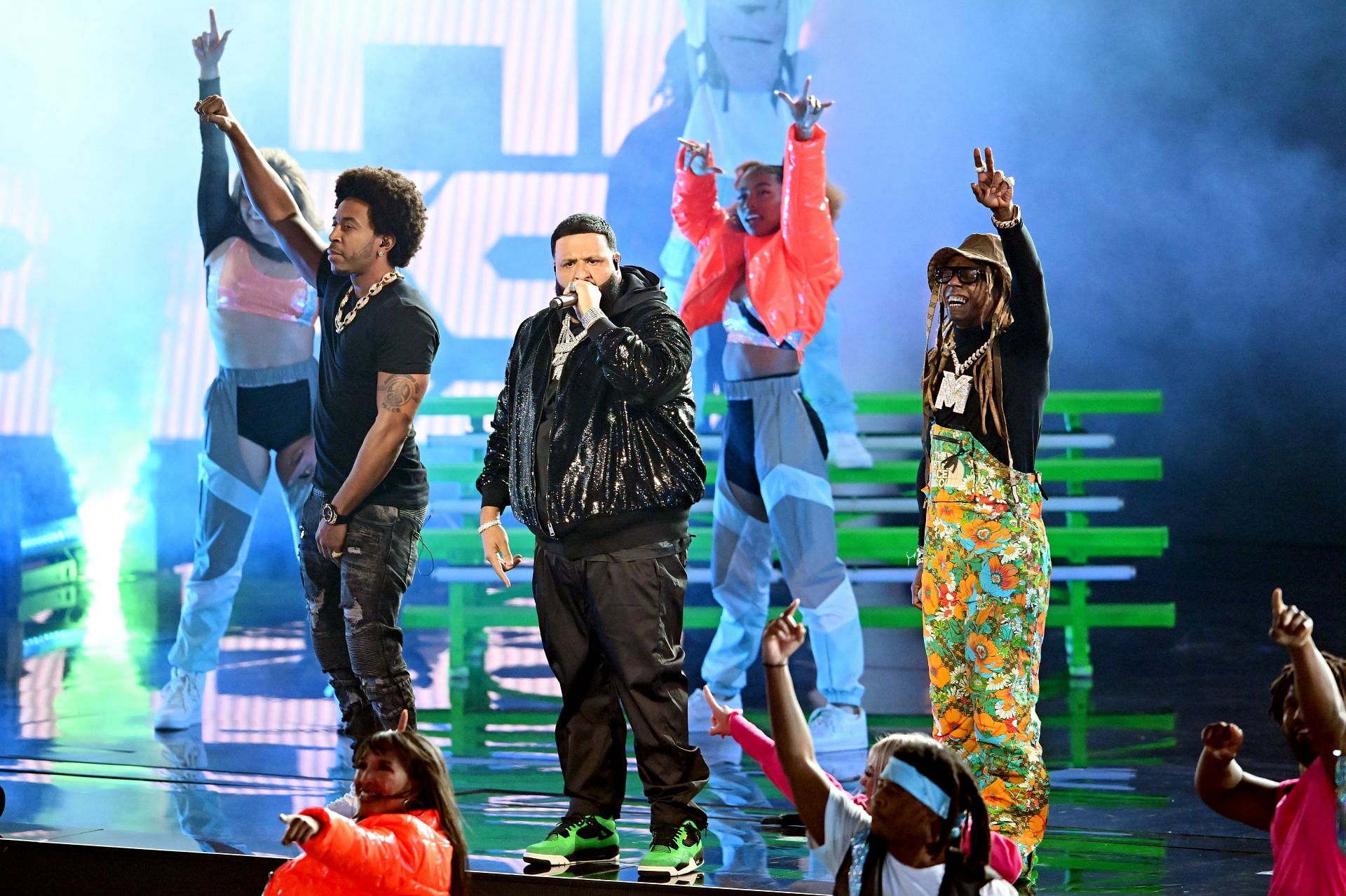 Ludacris, DJ Khaled, and Lil Wayne perform at NBA All-Star weekend